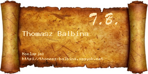Thomasz Balbina névjegykártya